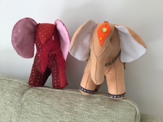 animals and toys made by Barbara Bennett during her convalescence after having a complete knee replacement in April 2021.